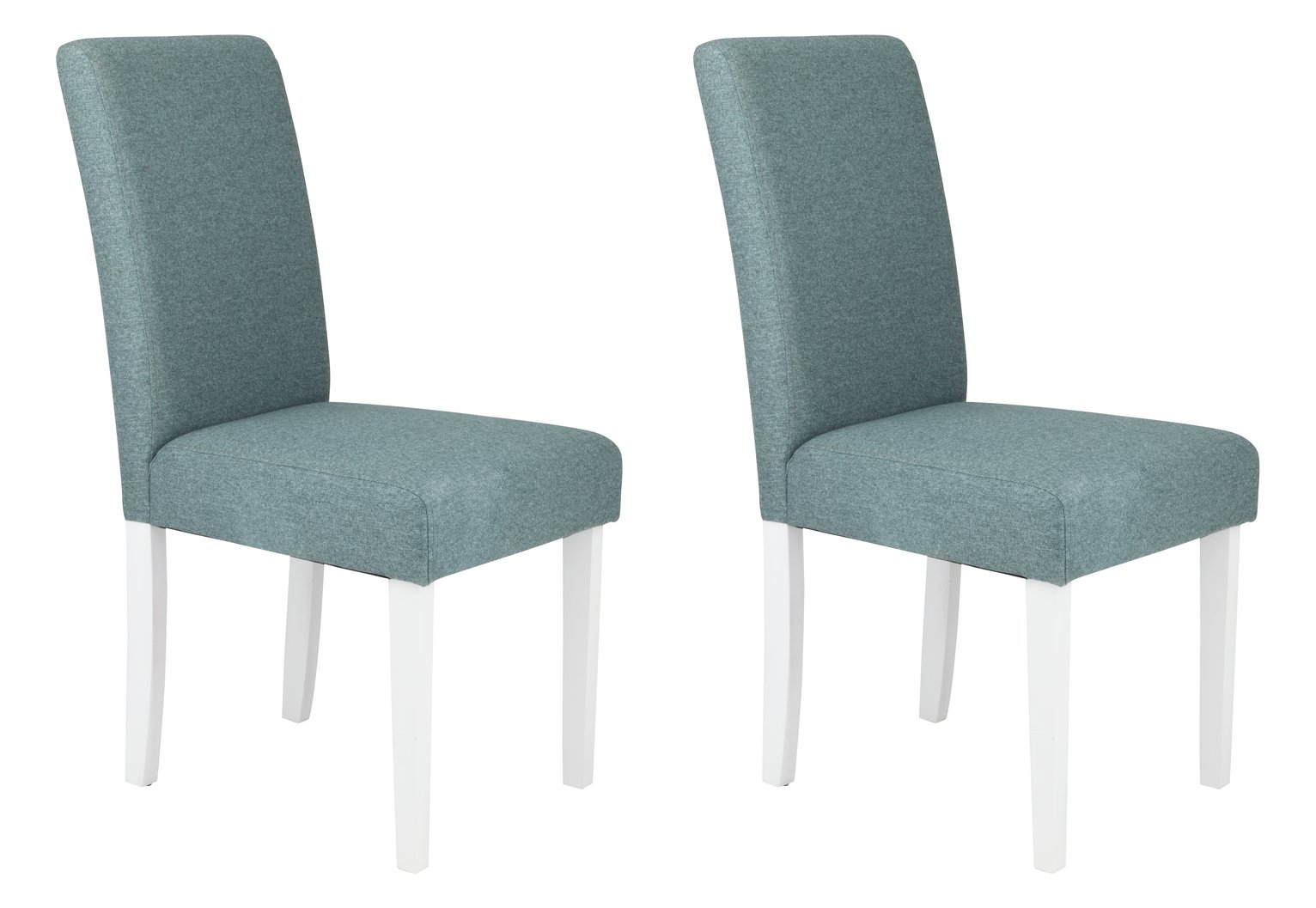 Argos Home Pair of Tweed Mid Back Dining Chair -Teal & White Review