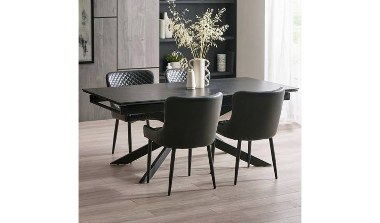 Julian Bowen Osaka Extending 6 Seater Dining Table - Black