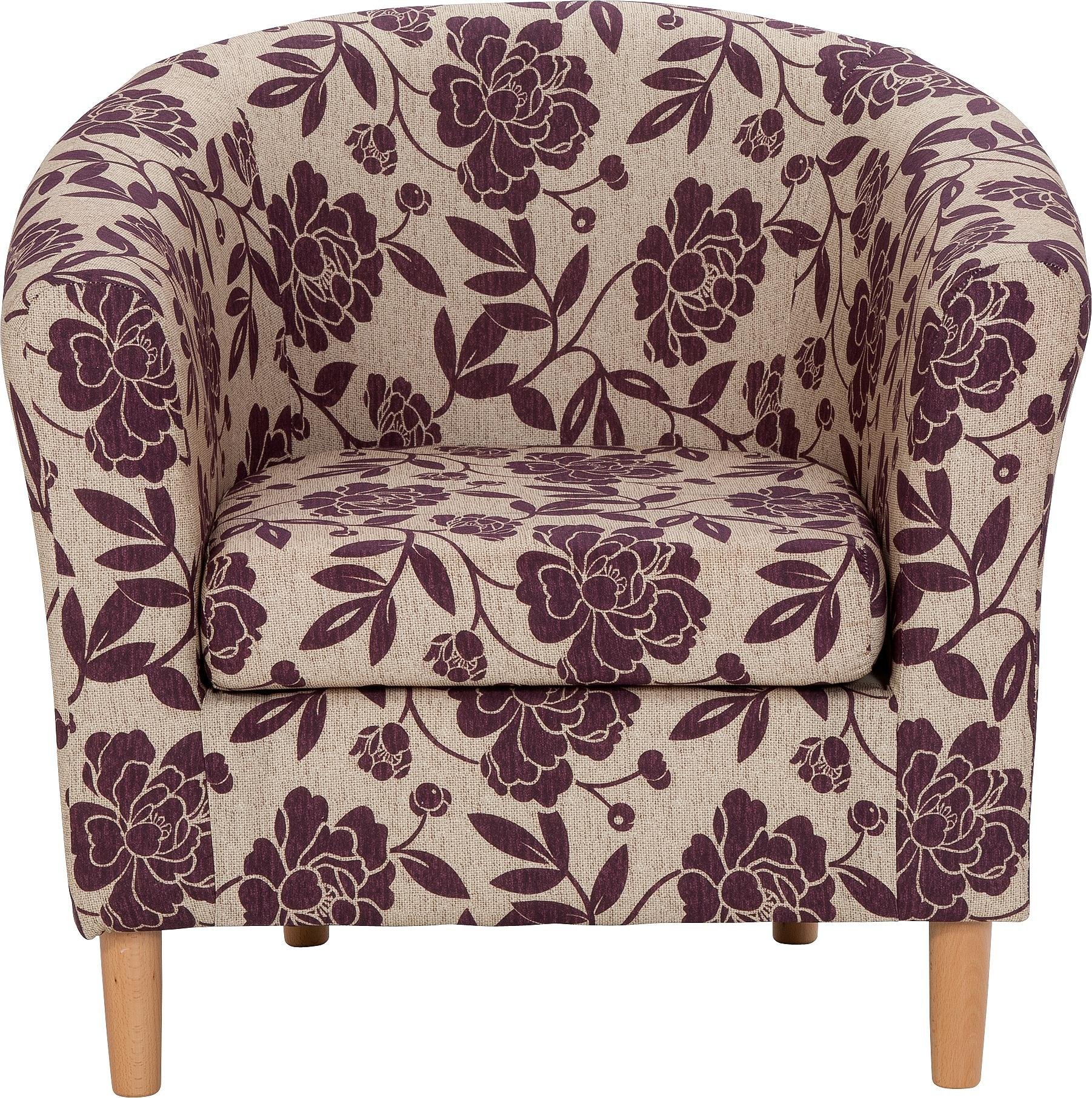 Argos Home Floral Fabric Tub Chair Cranberry (8231709) Argos Price