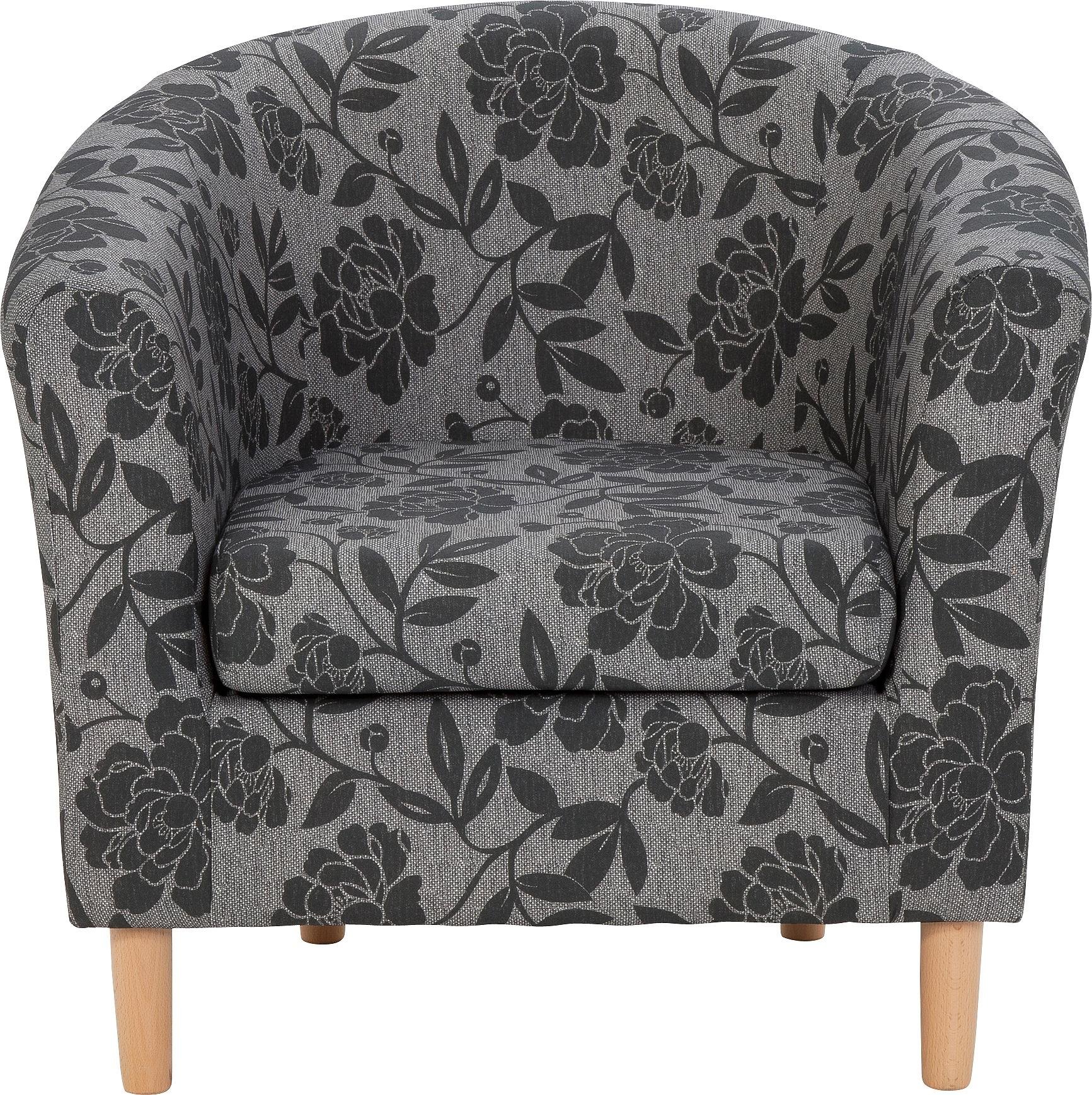 Argos Home Floral Fabric Tub Chair - Charcoal (8231730) | Argos Price