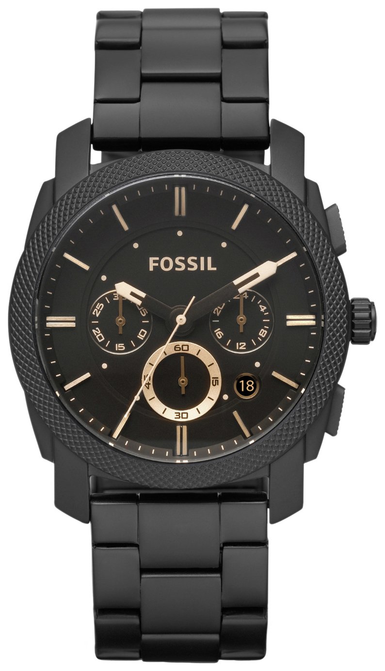 Fossil Machine Men's Chronograph Black Stainless Steel Watch
