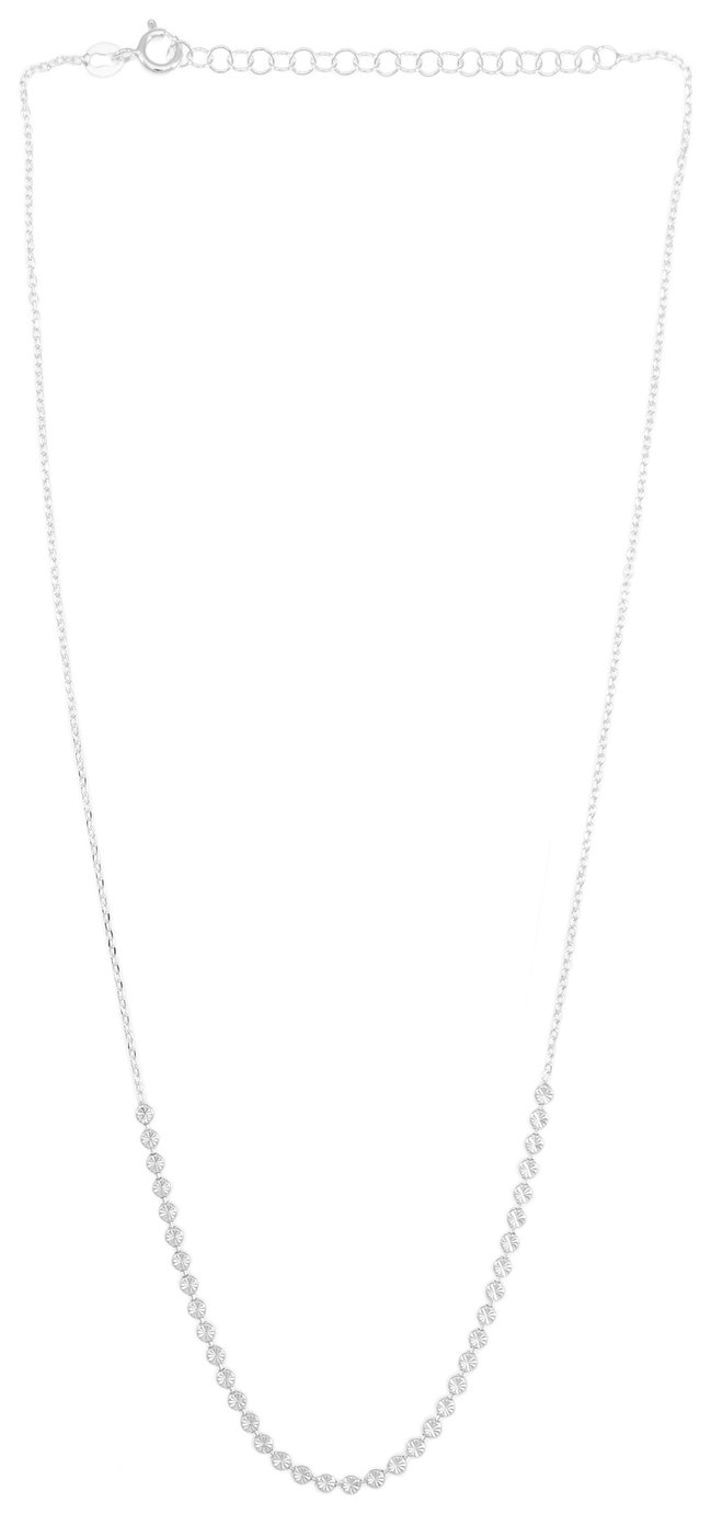 Revere Italian Sterling Silver Diamond Cut Tennis Necklet