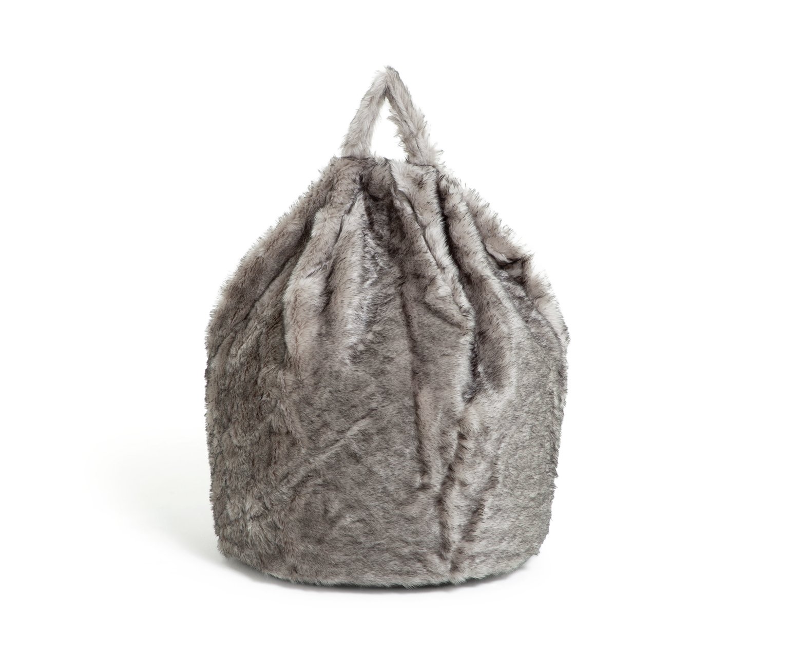 grey fur bag