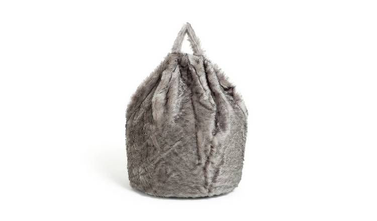 Argos Home Fur Bean Bag - Grey