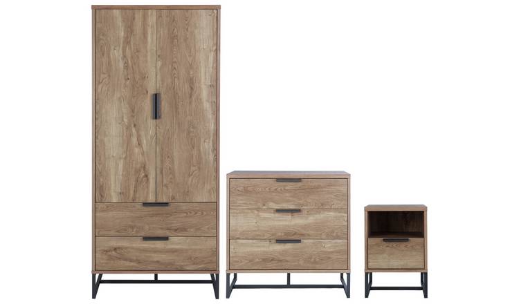 Buy Argos Home Nomad 3 Piece 2 Door Wardrobe Set - Oak ...