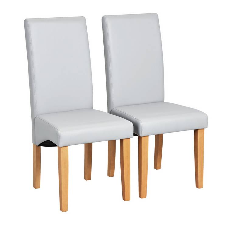 Argos Home Pair of Skirted Dining Chairs - Grey 0