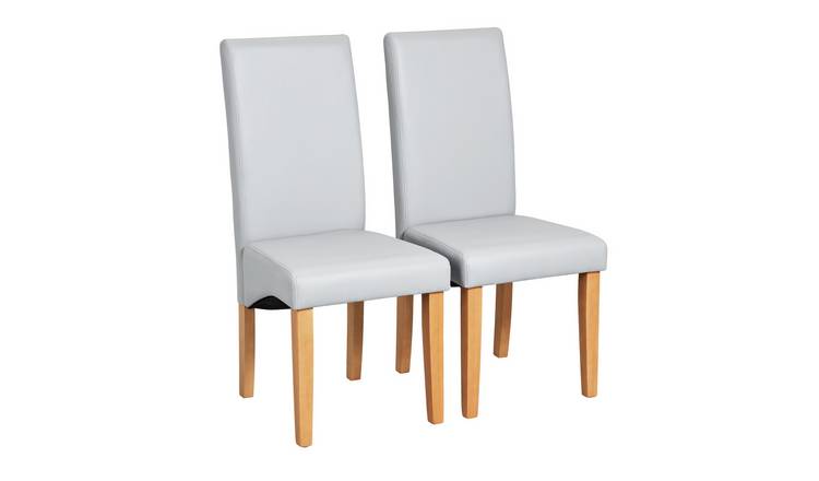 Argos Home Pair of Skirted Dining Chairs - Grey