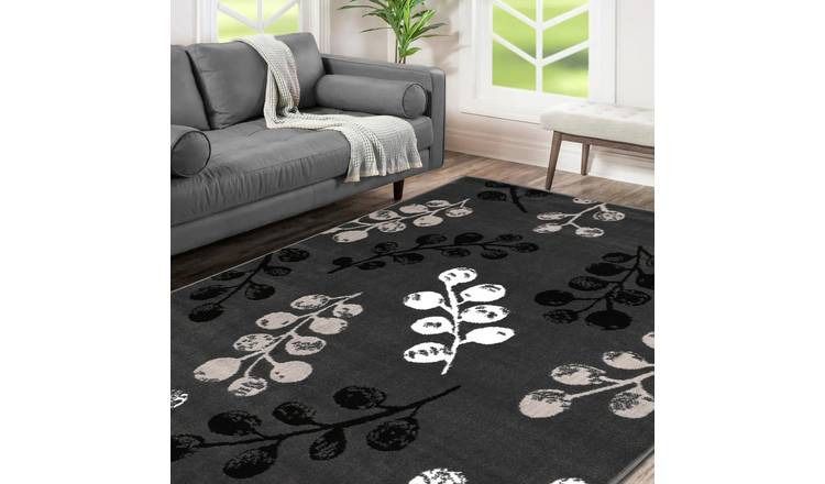 Homemaker Pod Leaf Grey Cut Pile Rug - 160x120cm