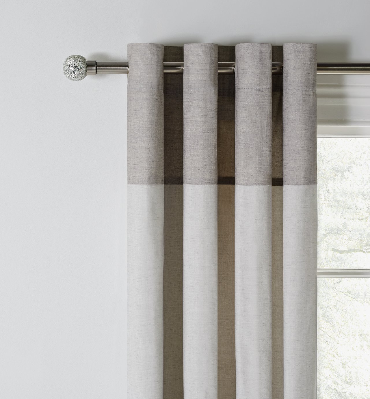 Argos Home Dublin Lined Eyelet Curtains 229x229cm -Dove Grey review