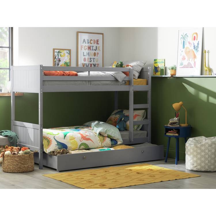 Habitat Detachable Bunk Bed, Drawer & 2 Mattresses - Grey 0