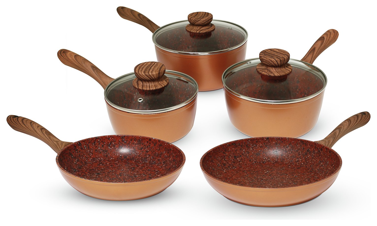 JML Copper Stone Pan 5 Piece Pan Set