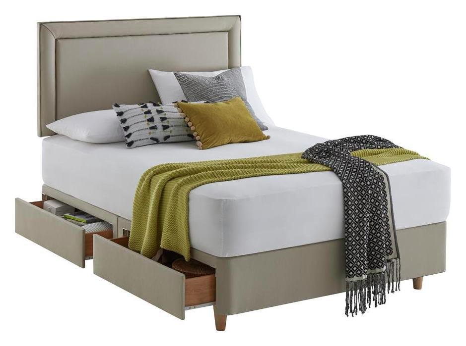 Silentnight Toulouse 4 Drawer Superking Divan Bed Sandstone at Argos