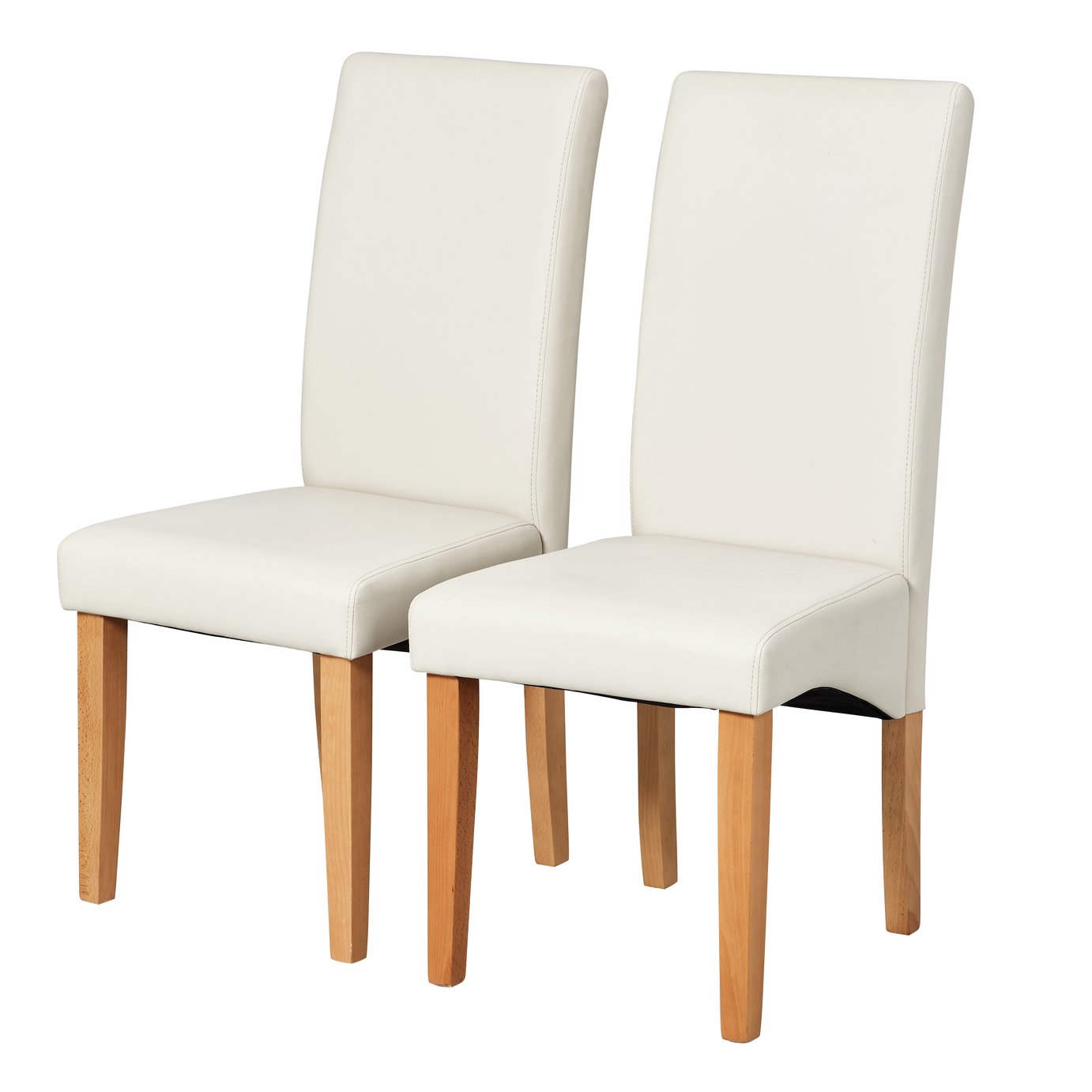 Argos Home Pair of Skirted Dining Chairs - Cream