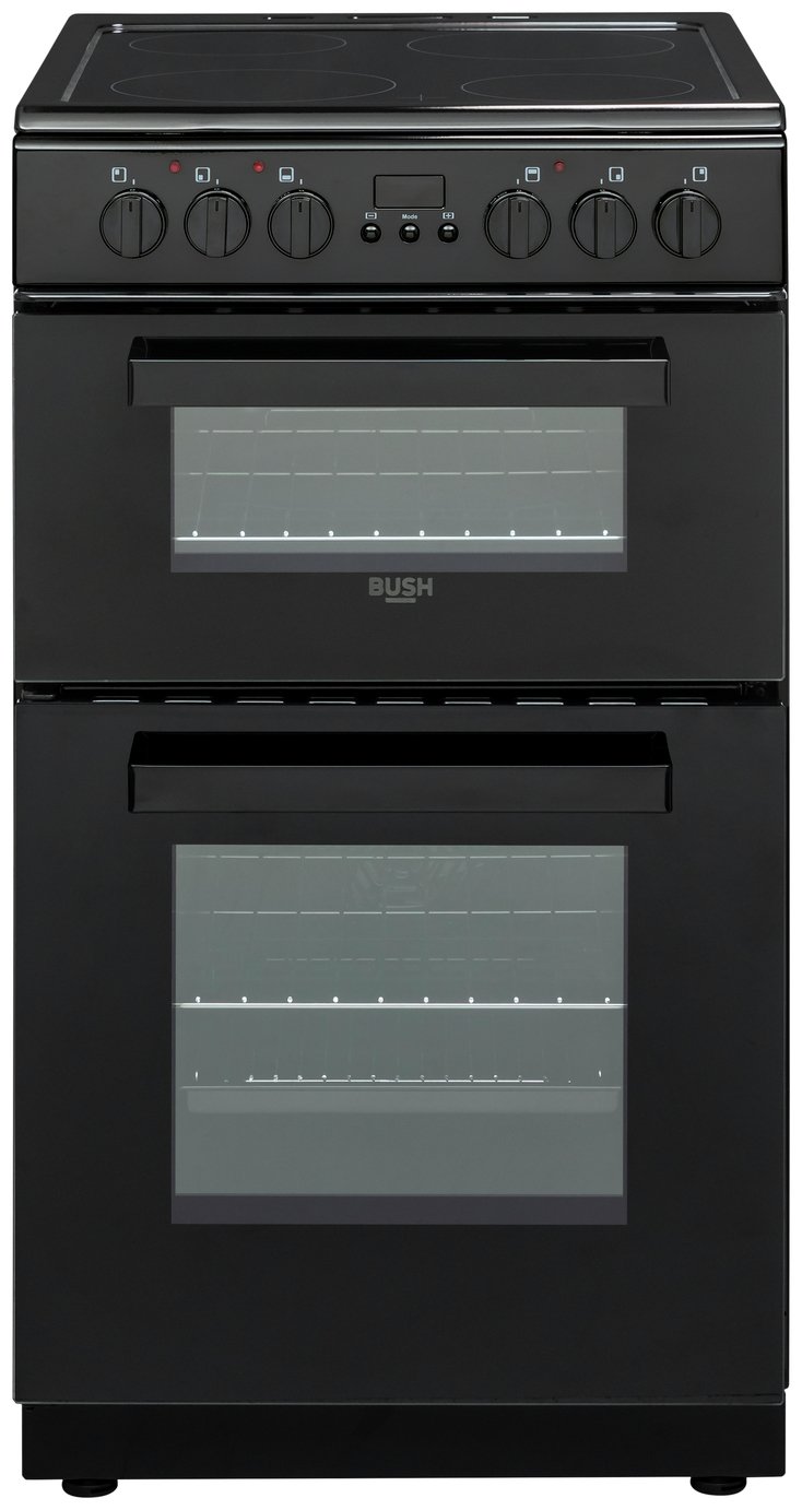 Bush DHBEDC50B 50cm Double Oven Electric Cooker Black 8246505