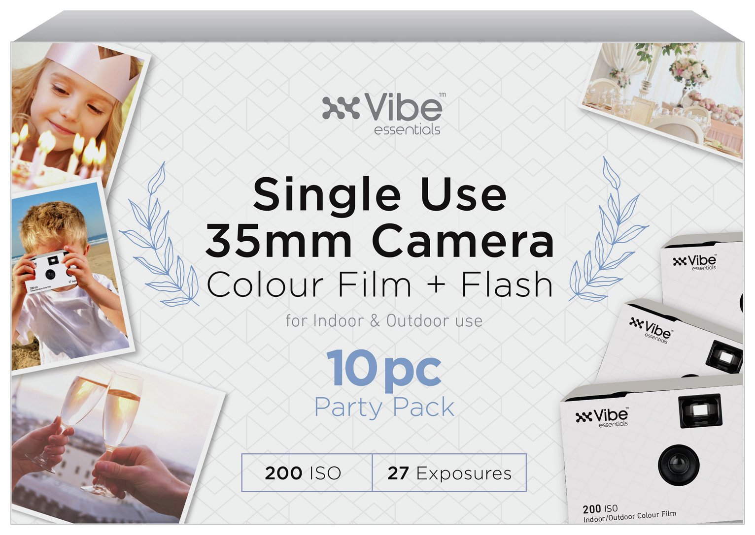 VIBE Single Use Camera - 27 Shots with Flash 10PC Party Pack