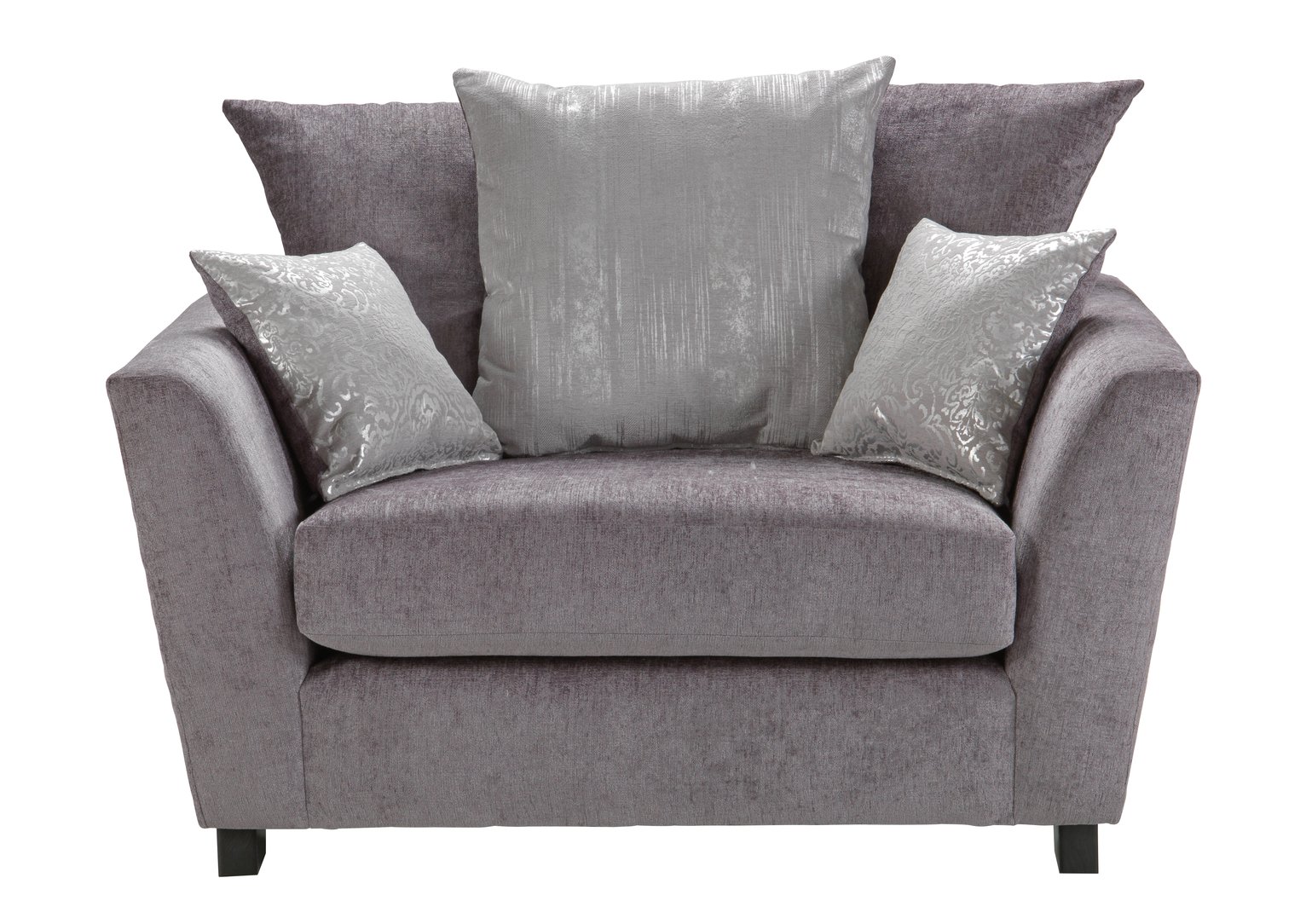 Argos Home Vivienne Fabric Cuddle Chair - Silver