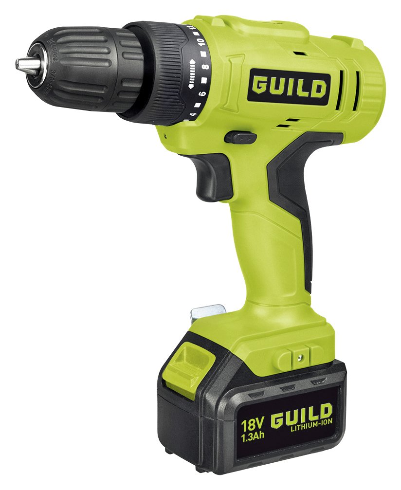 Guild 1.3AH Cordless Drill Driver with 2 18V Batteries
