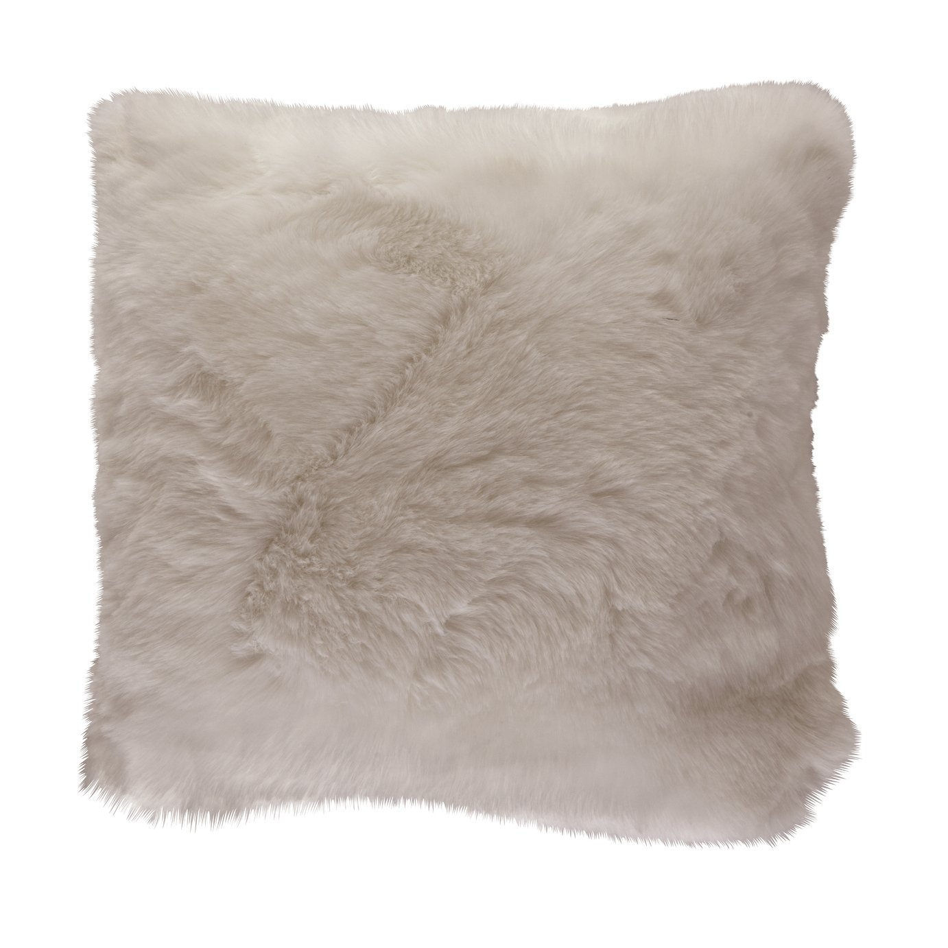 Argos Home Faux Fur Cushion - White