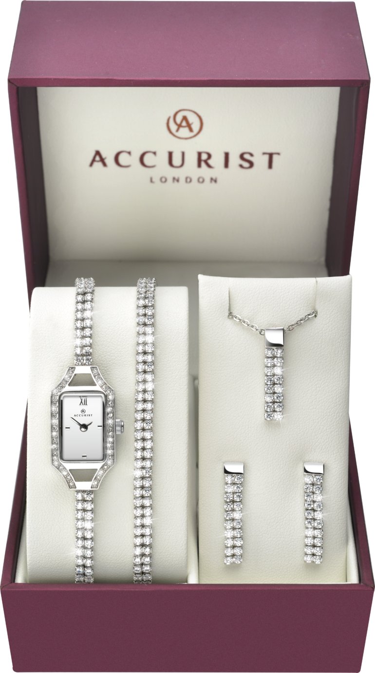 Accurist Ladies' Stone Set Watch and Jewellery Gift Set