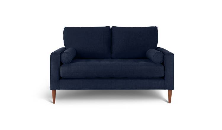 Habitat Hudson 2 Seater Velvet Sofa - Blue