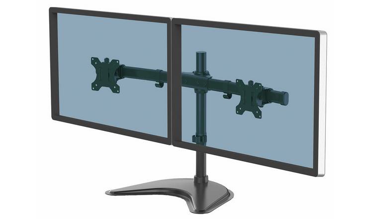 Fellowes Seasa Dual Monitor Arm for Up to 27 Inch Monitors - Black