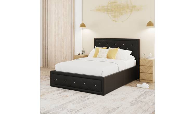 GFW Hollywood Ottoman Kingsize Bed Frame - Black