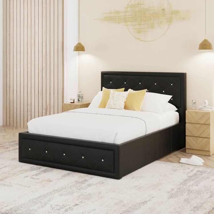 GFW Hollywood Ottoman Kingsize Bed Frame - Black 0