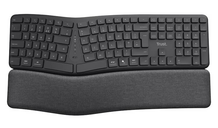 Trust Keyra Ergonomic Multi-Device Wireless Keyboard - Black
