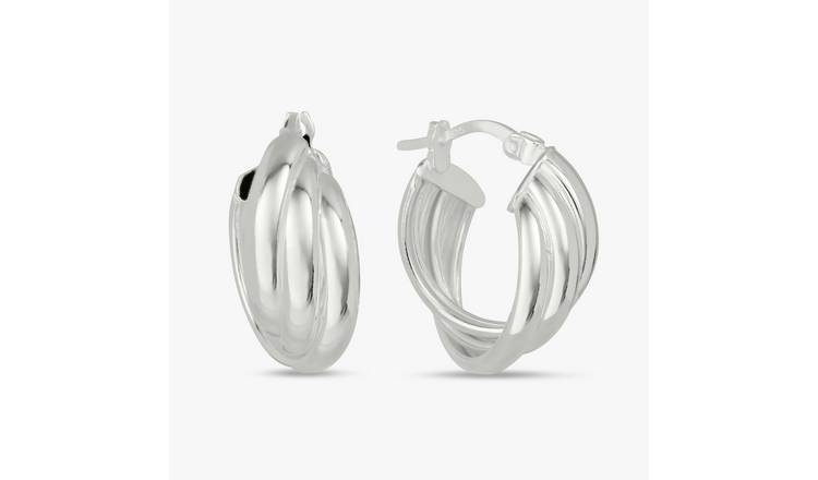 Revere Sterling Silver Three Layered Hoop Earrings