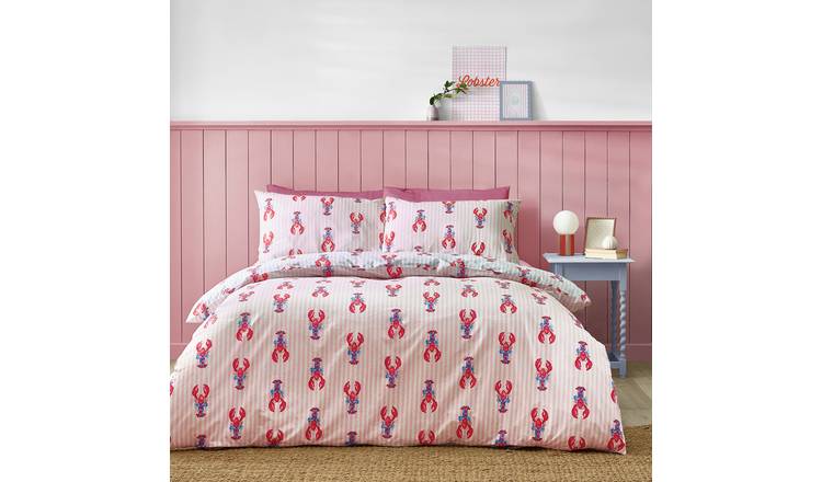 Sassy B Lobster Stripe Pink Bedding Set - Single