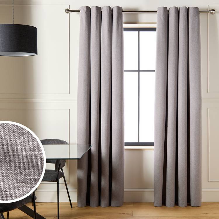 Habitat Blackout Eyelet Curtains - Flint Grey- 168x137cm 0