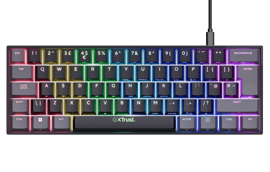 Trust GXT 867 Acira keyboard Gaming USB QWERTY UK English Black, Grey