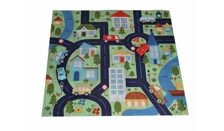 Chad Valley 2 Sided Playmat With Cars Playset