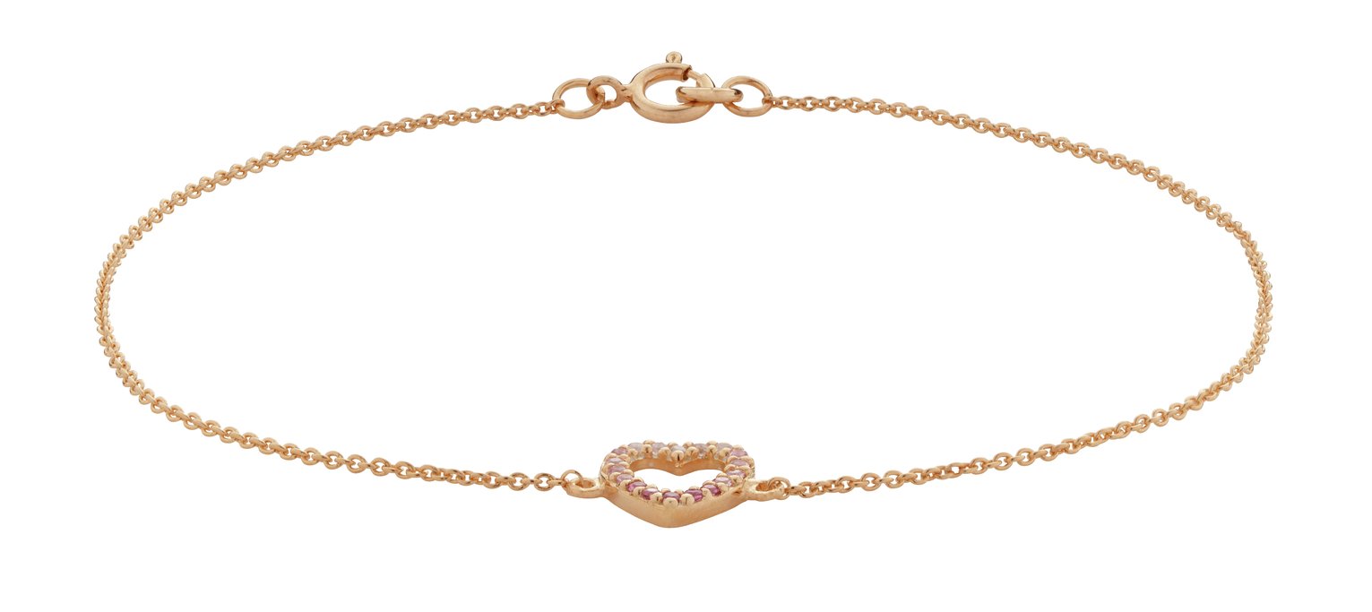 Revere 9ct Rose Gold Plated Cubic Zirconia Heart Bracelet Review