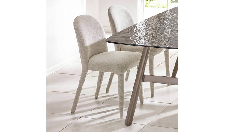 Julian Bowen Holly Pair of Fabric Dining Chairs - Beige