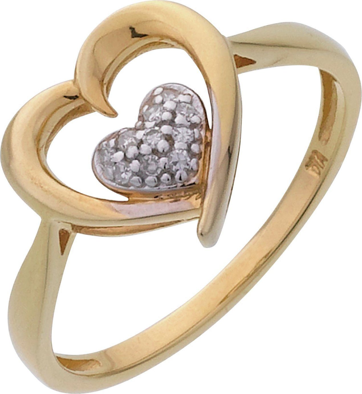 Revere 9ct Gold Plated 0.05ct tw Diamond Heart Ring Review