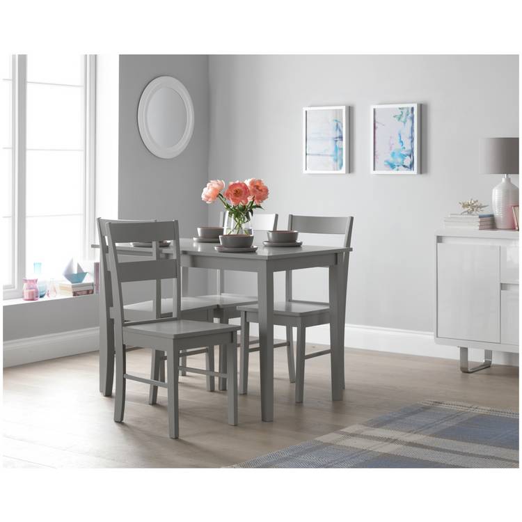 Argos Home Chicago Grey Dining Table & 4 Grey Chairs 0