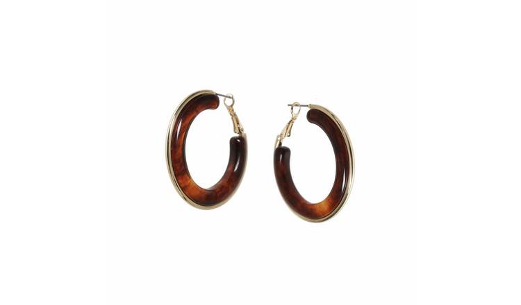 Freedom Brown Tortoiseshell Hoop Earrings
