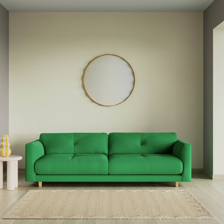 Habitat Emely Fabric 4 Seater Sofa - Emerald Green - Ash Leg 0