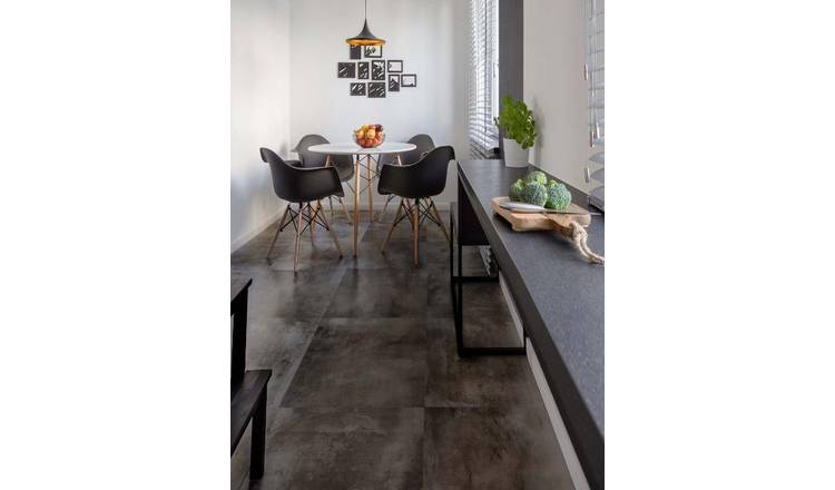 Kraus Matt Stanhope Vinyl Floor Tiles - Grey