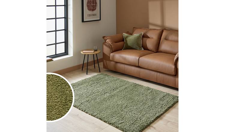Argos Home Teddy Dark Green Rug - 120x170cm