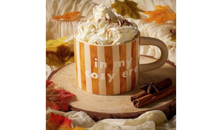 Argos Home Apricot Striped Stoneware Mug