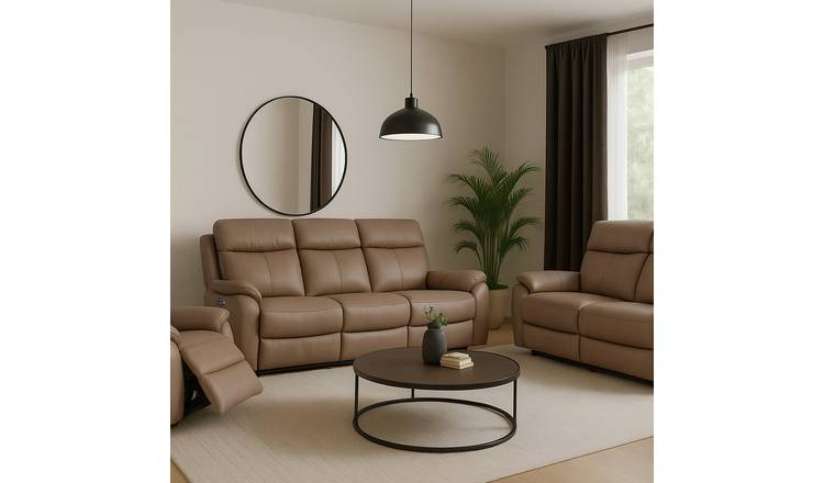 Aspire Kingsmere 3, 2 & 1 Seater Power Recliner Sofa - Brown