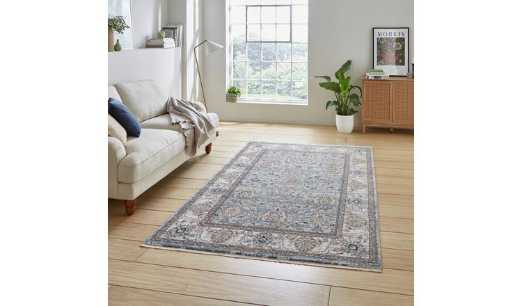 Think Rugs Vintage Blue Short Pile Rug - 160x230cm