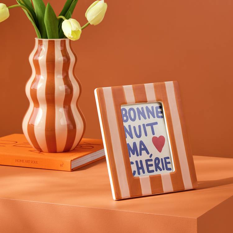 Habitat Stripe Orange Picture Frame - 4x6" 0