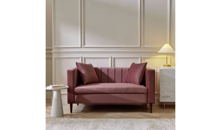 Argos Home Everly Fabric 2 Seater Sofa - Pink