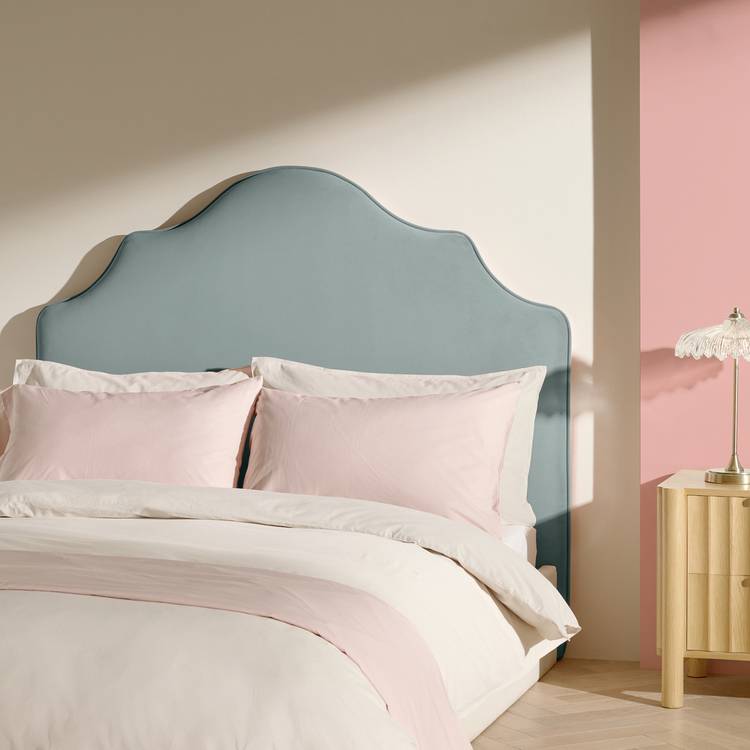 Habitat Daphne Velvet Kingsize Headboard - Blue 0