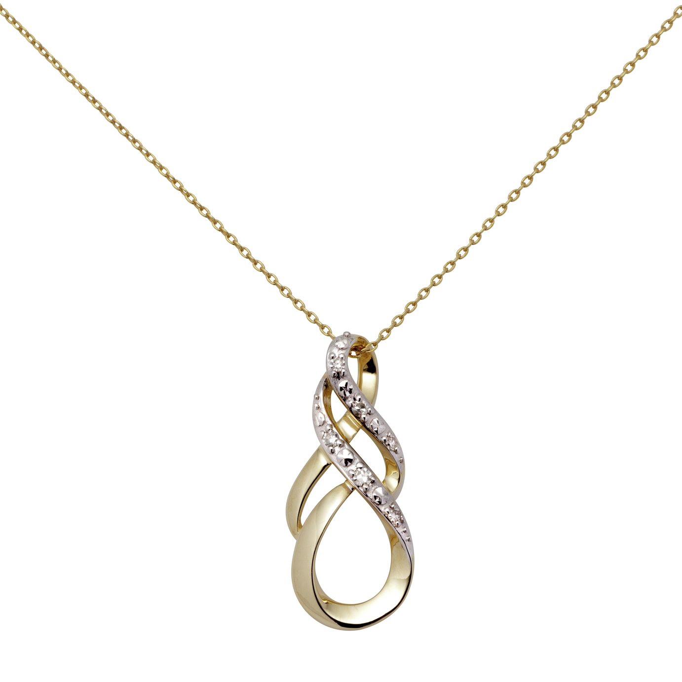 Revere 9ct Gold 0.03ct tw Diamond Twist Pendant Necklace Review