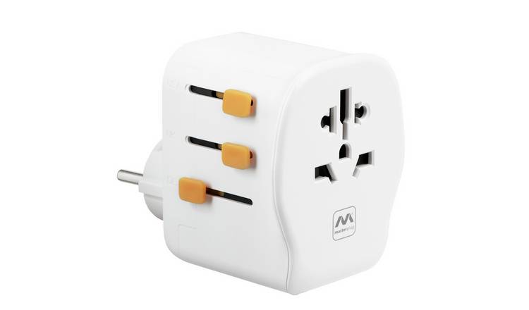 Masterplug 20W USB-A & USB-C Universal Travel Adaptor - White