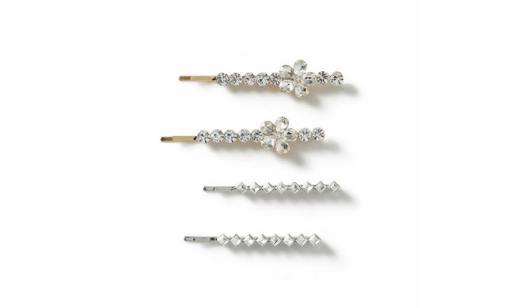 Fltizy Crystal Hair Slides - Pack of 4